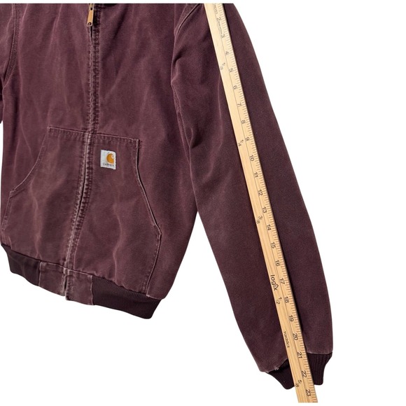 Carhartt Jacket Youth Large Y06BRG USA Canvas Hooded Quilted RARE - Picture 7 of 11